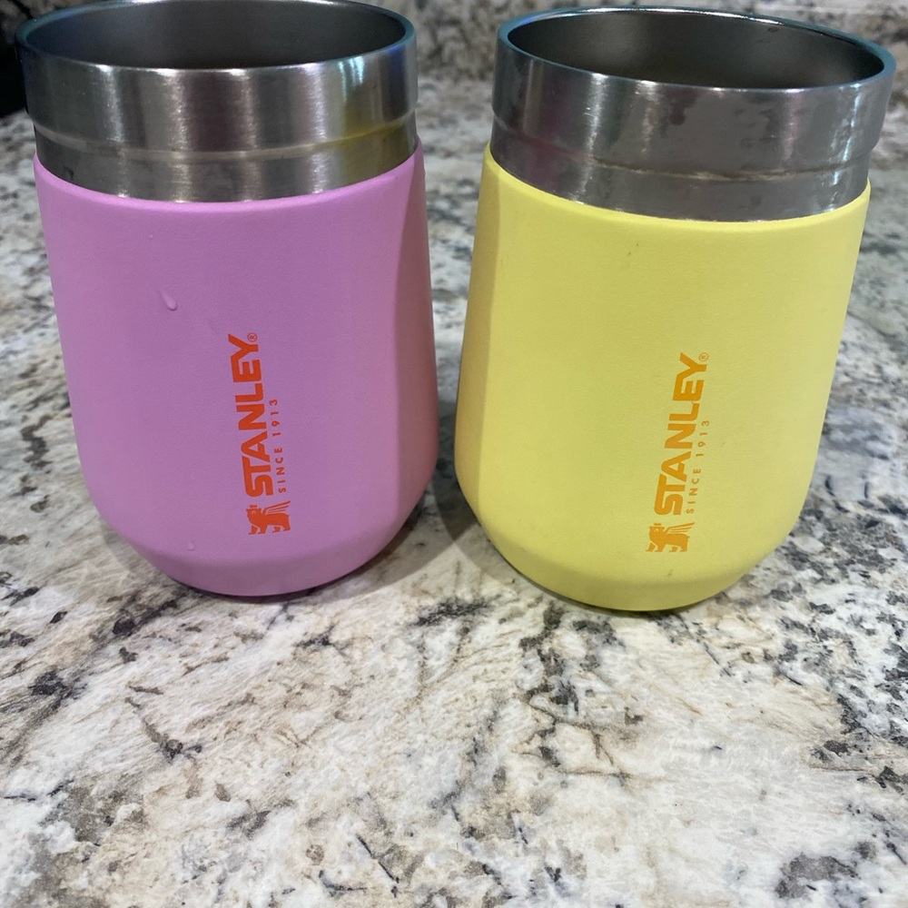 Stanley Pink and Yellow Insulated Cups